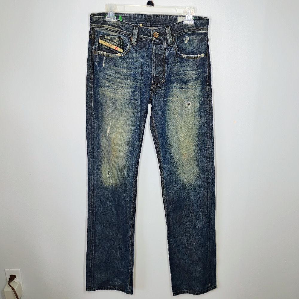 Diesel Larkee DNA Regular Straight Jeans 0882R Faded Wash Italy Mens Size 29x32